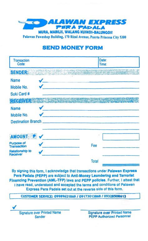 palawan pawnshop send money form|Suki.